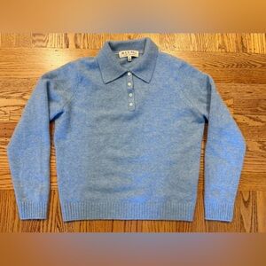 Alex Mill Women’s Alice Light Blue Cashmere Polo Sweater